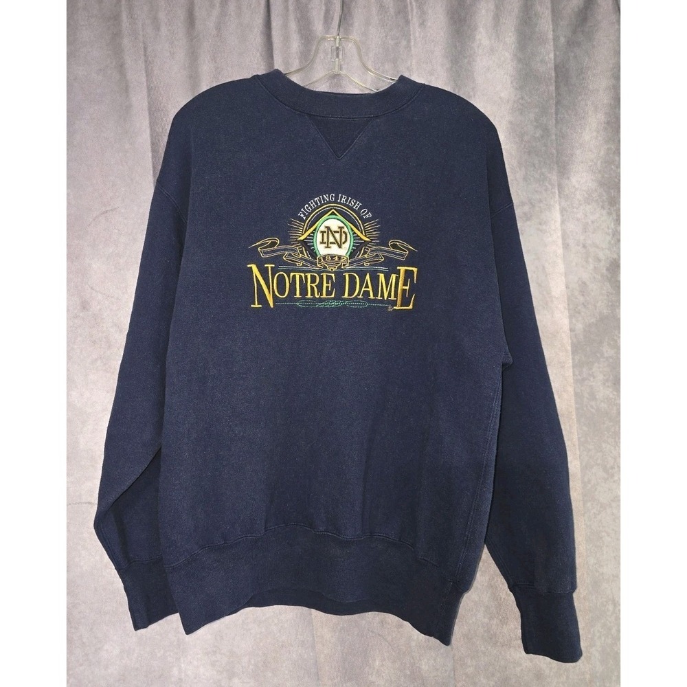 VTG Midwest Embroidery Norte Dame College Crewneck Sweatshirt Size M